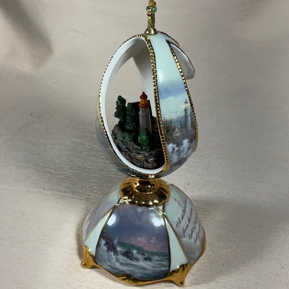 2005 Thomas Kinkaid Conquering the Storm Lights of Faith Musical Egg - Picture 8 of 10